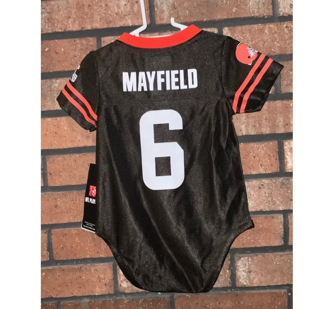 NFL Cleveland Browns Baker Mayfield 6 Jersey‎ Bodysuit Brown Orange 18M New